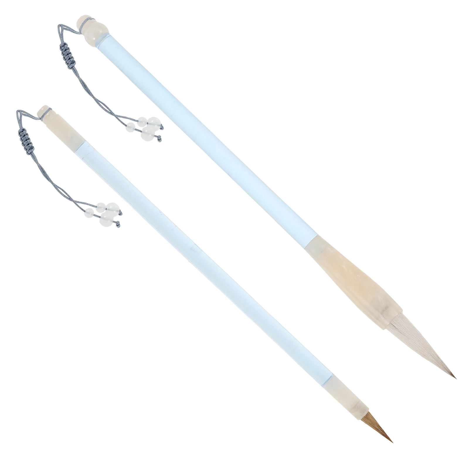 

2 Pcs Calligraphy Copybook Practice Red Trace Writing Brushes Soft Bristles Beginner Artists Portable Plastic Pens Supplies