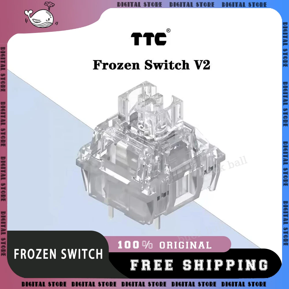 TTC Frozen Switch V2 Mechanical Keyboard RGB Transparent Silent Switches 3 Pins Linear 39gf Custom Gaming Keyboard for Gamer