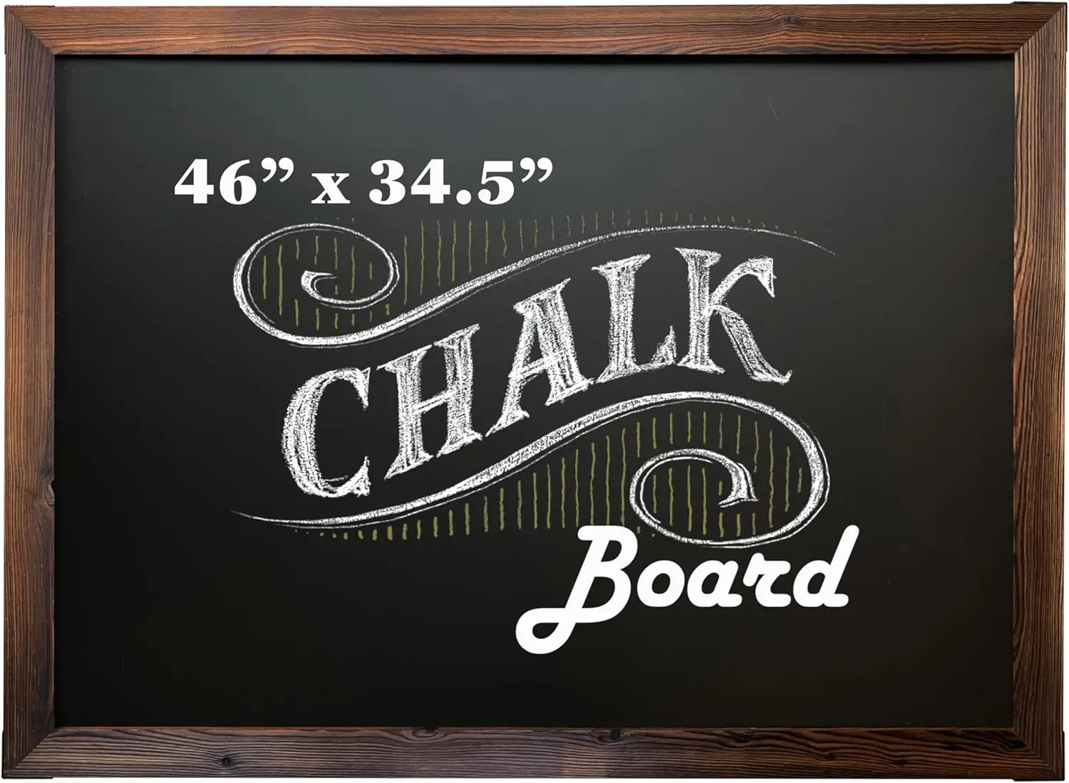 

Large Magnetic Chalkboard with Rustic Wood Frame - Easy-to-Erase Wall Decor for Home and Office Display