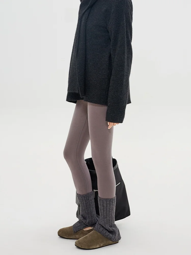 Pantalones de Yoga con forro de Fce de cintura alta para mujer, ropa de abrigo elástica transpirable, viento de 2025, primavera