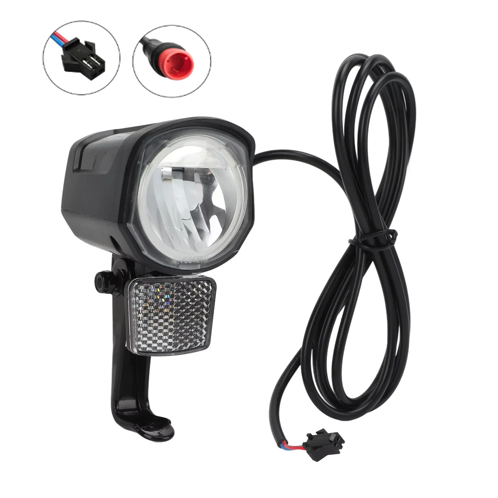 

Ebike Front Light QD252 Adapt to 12V/24V/36V/48V/60V/72V for Electric Bicycle Scooter Parts High Performance WP/SM Plug 2PIN