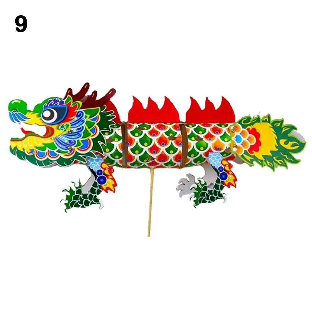 New DIY Dragon Craft 3D Paper Chinese New Year Chinese Dragon Dance Kids Toys Three-Dimensional Pull Flower