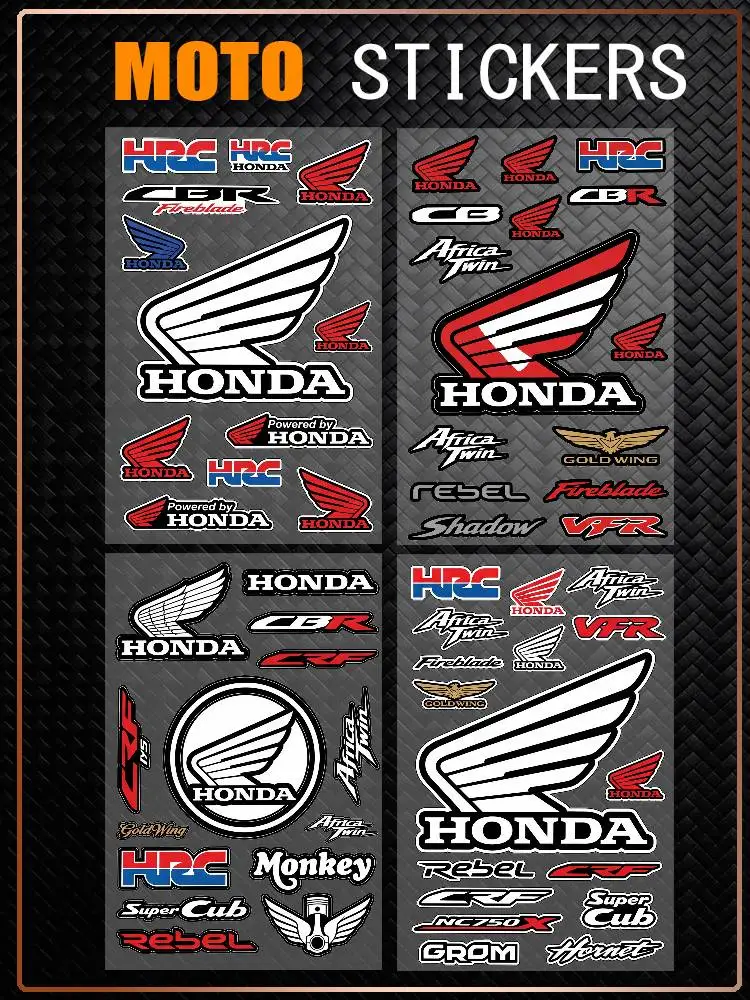 

FOR HONDA Universal Multi-Purpose Reflective Waterproof Stickers Scratch Conceal For Auto Bike Helmet Mug Fridge Decoration