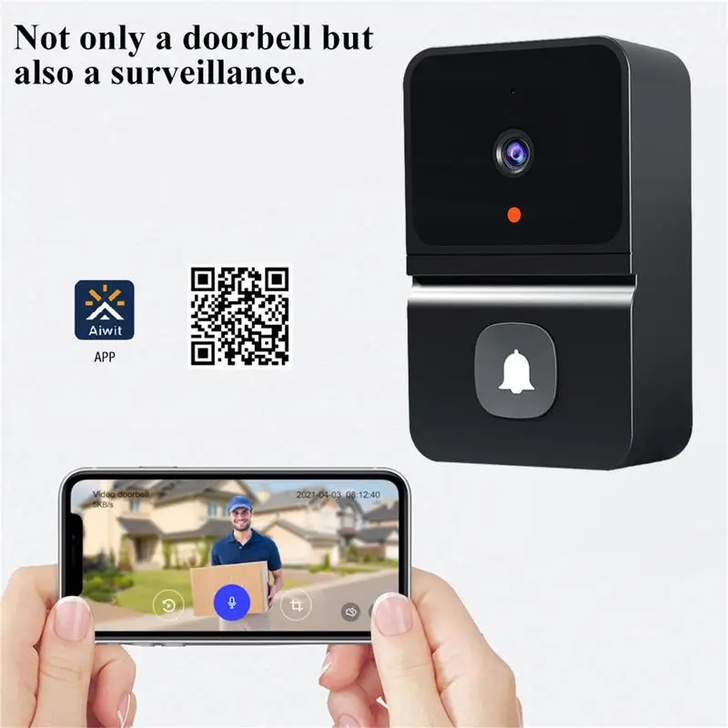 Campanello senza fili per esterni campanello per porta digitale impermeabile per porta di sicurezza domestica campanello per porte intelligenti grandangolare con visione notturna