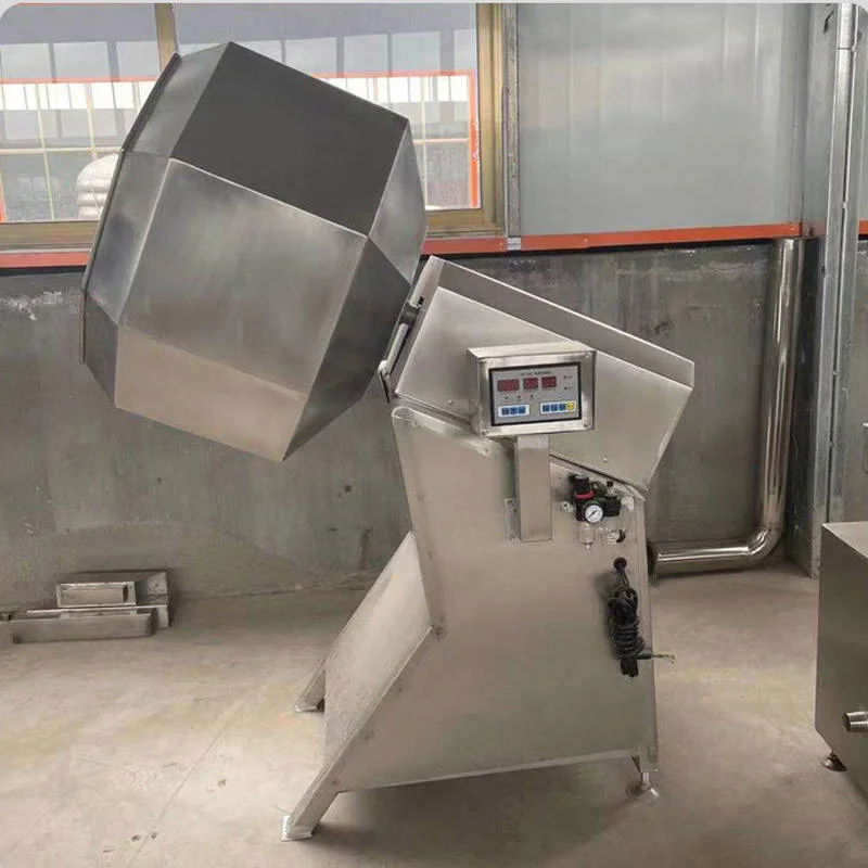 Mezcladora octogonal comercial de acero inoxidable para alimentos, para sazonar, recubrir snacks, marinar y mezclar polvos.