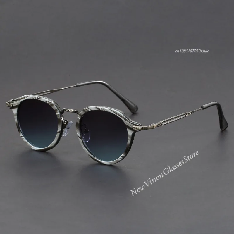 Retro Geometric Round Frame Simple Design UV Protection Men Women Polarized Sunglasses Customizable Prescription