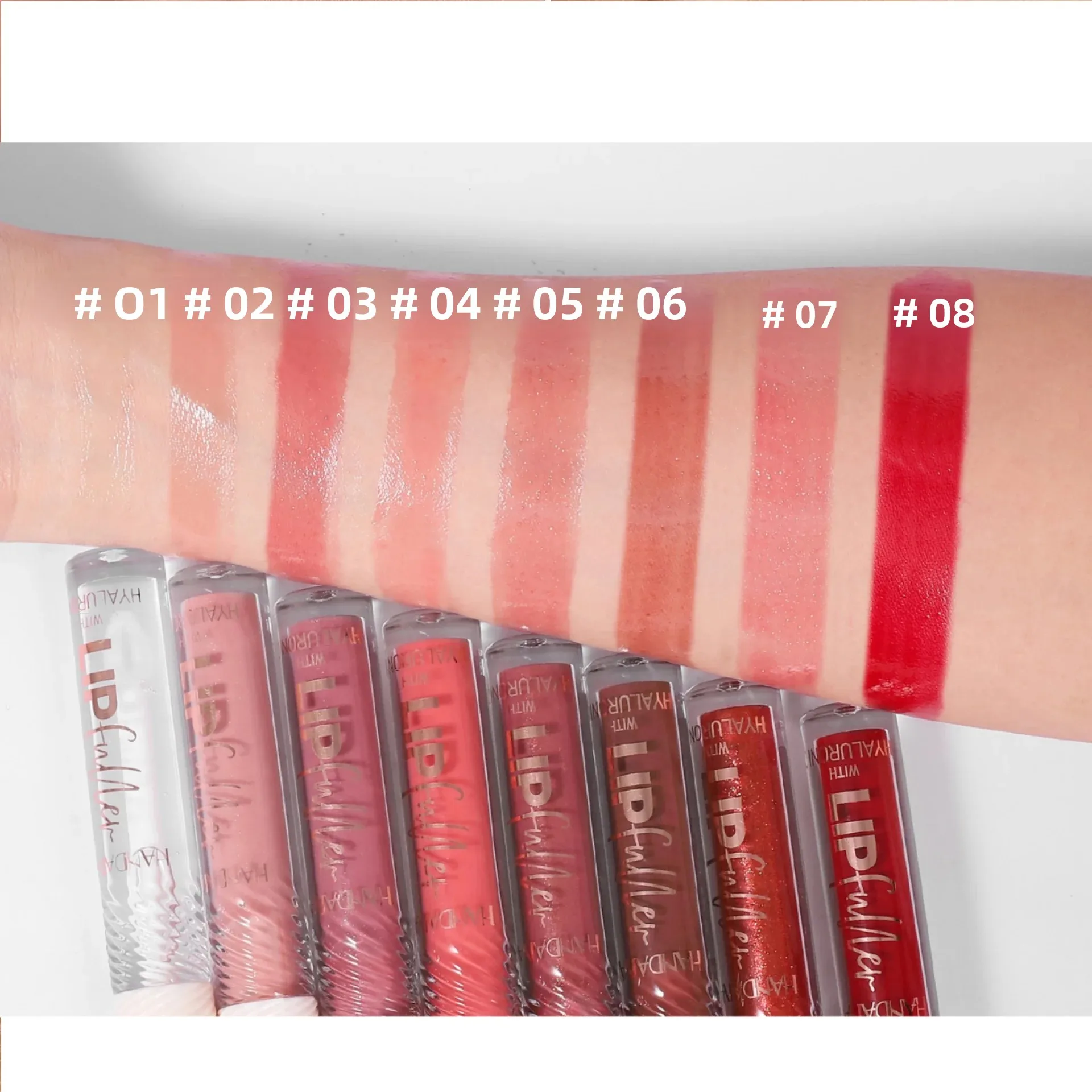 HANDAIYAN リップフルラー ヒアルロン酸 リップグロス ロングラスティング 防水 保湿 栄養 ミラー リップグレイズ リキッドリップスティック