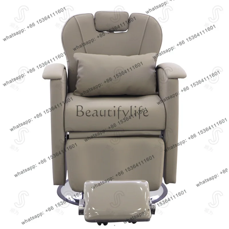 Factory Direct Sales Cross-border Barber Chair Black Hydraulic Putting Down Lifting Lying Down