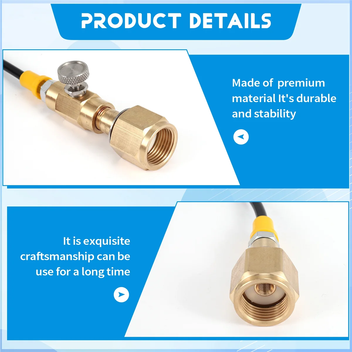 【Hot-Selling!】O2 Tank Refill Station Charging Adaptor Transfer with 1.5M 5Ft Hose W21.8-14 to W21.8-14(DIN 477)