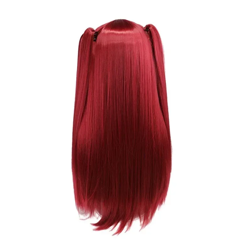 Kitagawa marin pequeno diabo cosplay peruca sintética duplo rabo de cavalo vermelho longo peruca reta vestir boneca caindo no amor anime peruca