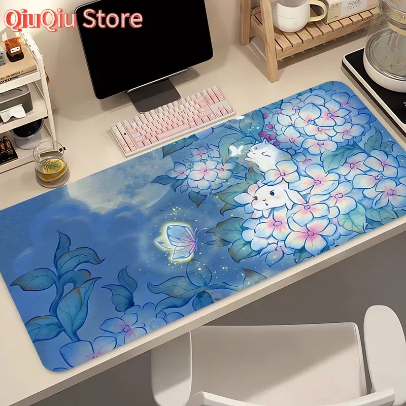 

Cute Cartoon Bunny Silicone Soft Gaming Mouse Pad Large Keyboard Pad Topographic Mouse Pad for Keyboard with Anti-Slip TableMat