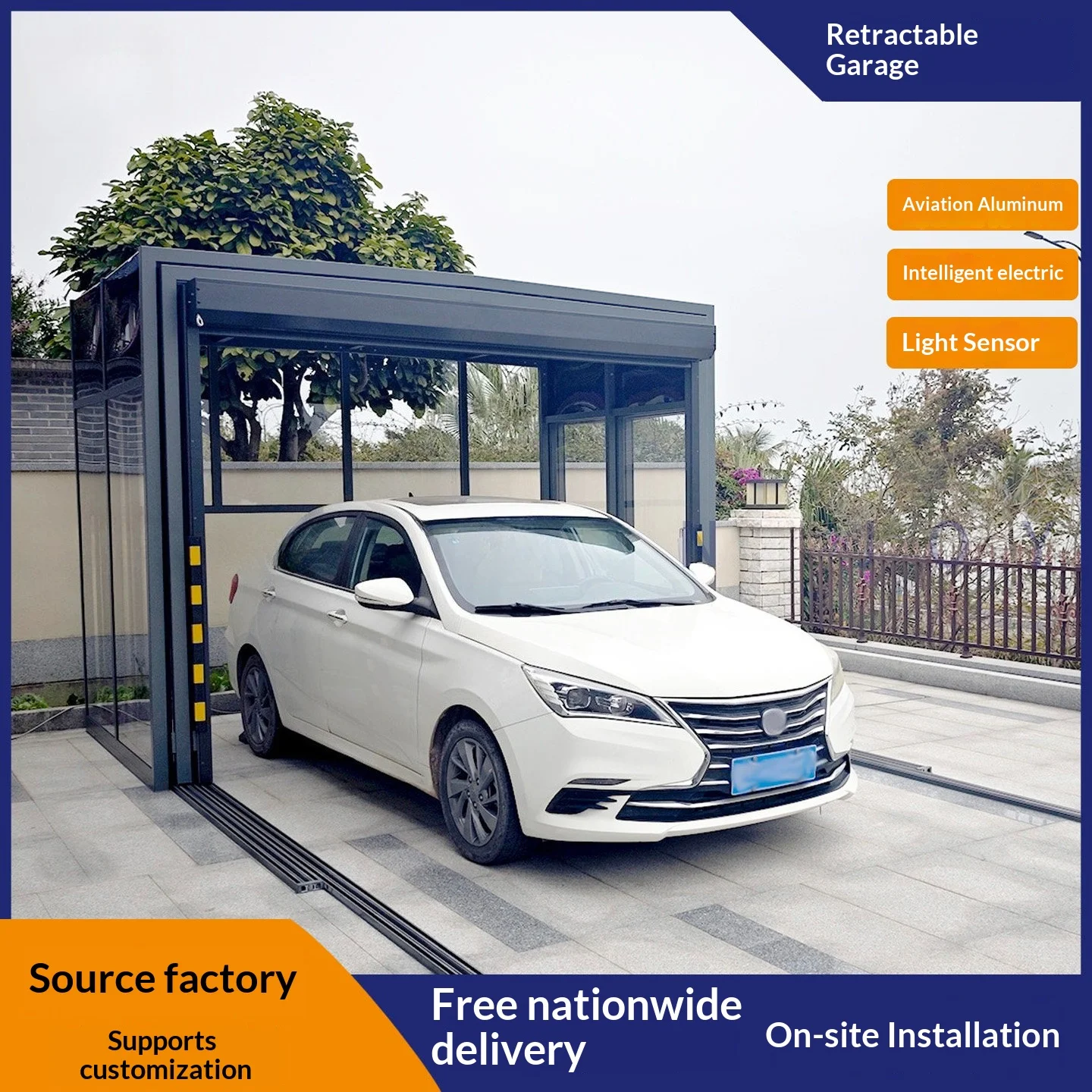 Any Size Custom Thick Steel Telescopic Parking Shelter Home High Strength Sun Rain Shade Outdoor Yard Sturdy Vehicle Protection