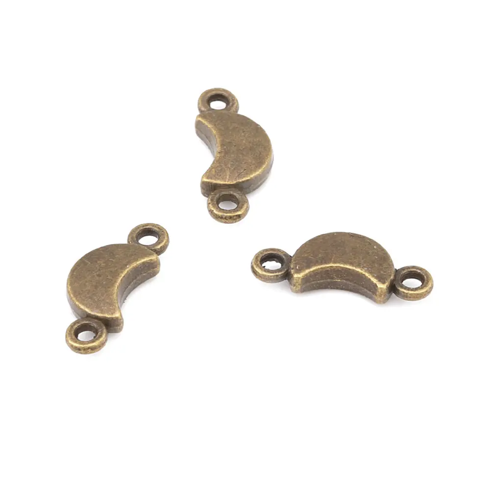 Conector de pendientes de aleación de Zinc y Bronce Antiguo, accesorios para collar y pendientes, 50 piezas