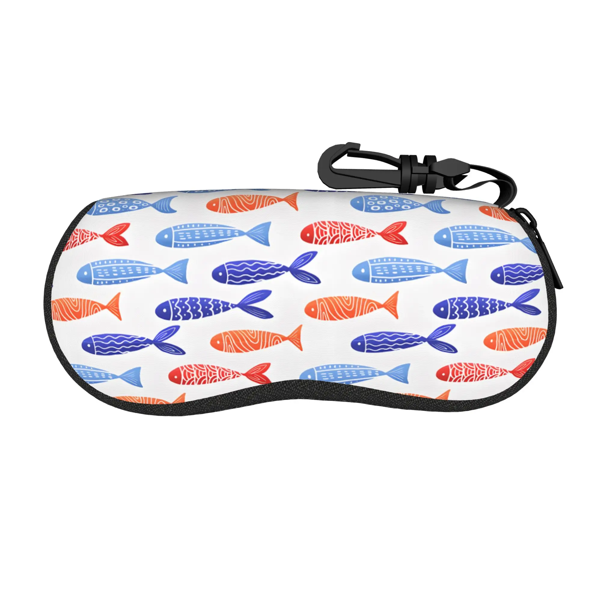 Traditional Goldfish koi fish  Glasses Case Gift For Women Men  Zipper  Eyewear Box Kawaii Eye Contacts Case