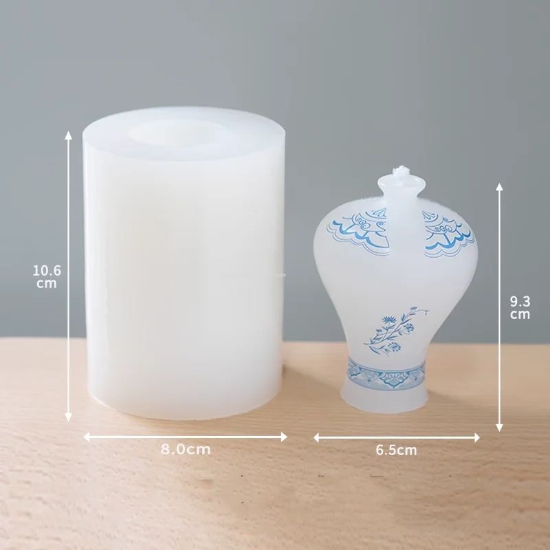 Ceramic Candle Vase Shape Silicone Mold Homemade DIY Aromatherapy Candle Plaster Crafts Making Epoxy Resin Mold Pottery Tools