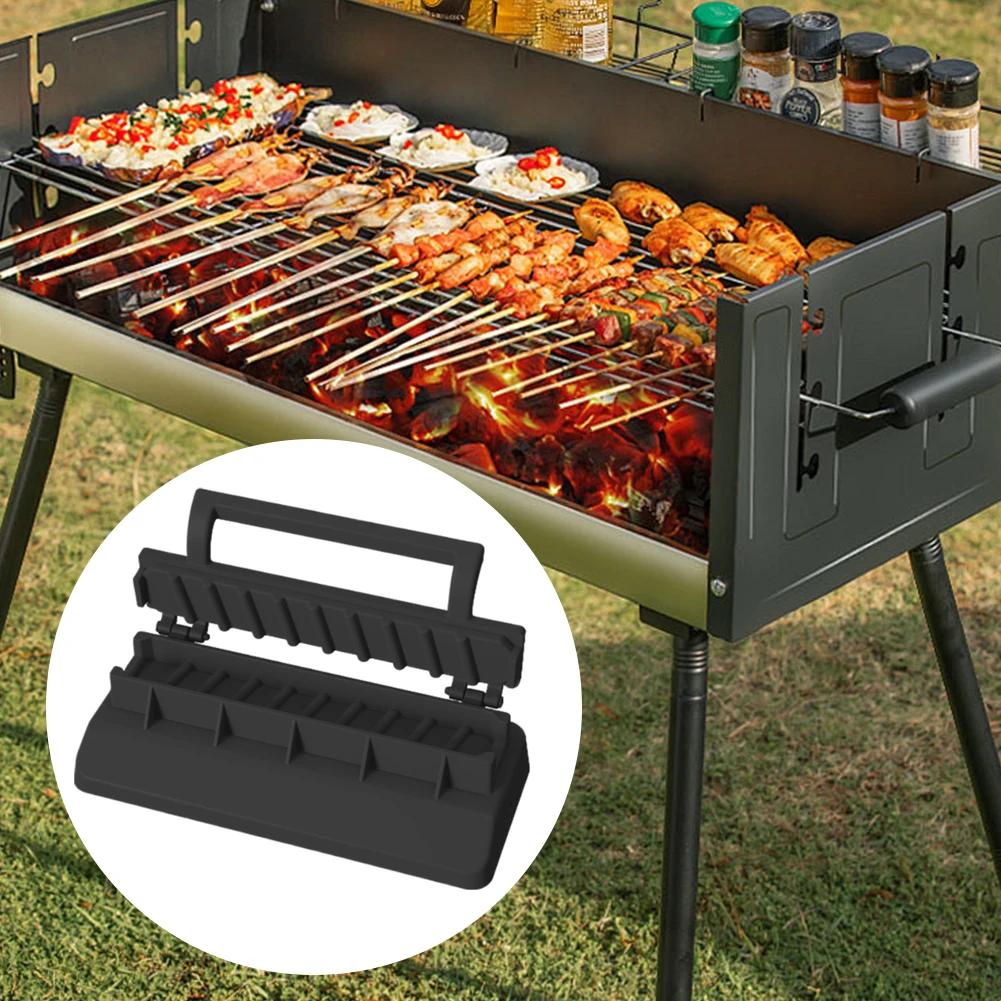 Manual Kabob Mould Plastic Barbecue Meat Skewer Machine Portable Reusable BBQ Skewer Maker Easy BBQ Companion for Home Chefs