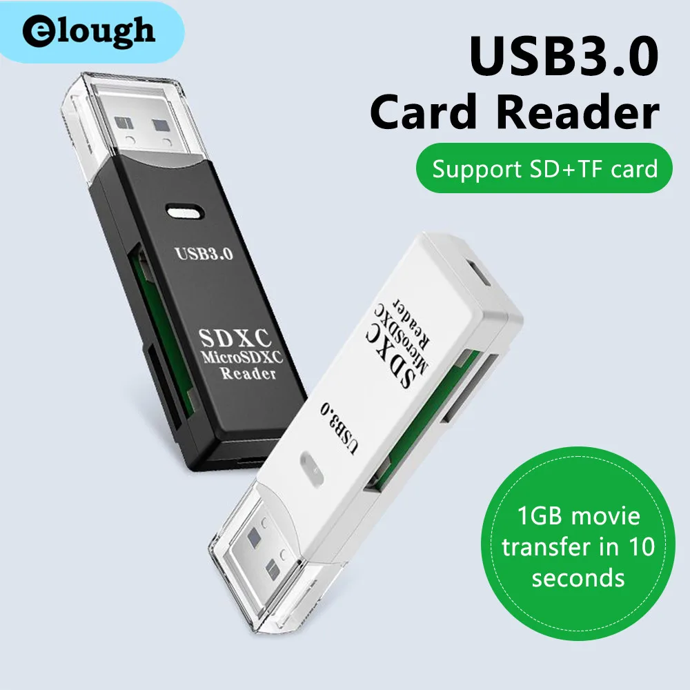 Elough 2 in 1 USB 3.0 Card Reader USB to SD TF memory card readers Card For PC Laptop Accessories Flash Drive Multi Smart Cardre