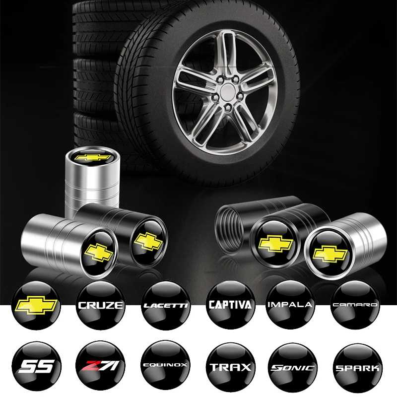 4 Uds. Tapas de válvula de neumático de rueda de Metal para coche, cubierta para Chevrolet Cruze Spark Onix Captiva Aveo Trax Impala Camaro Sonic Spark Sail Aveo