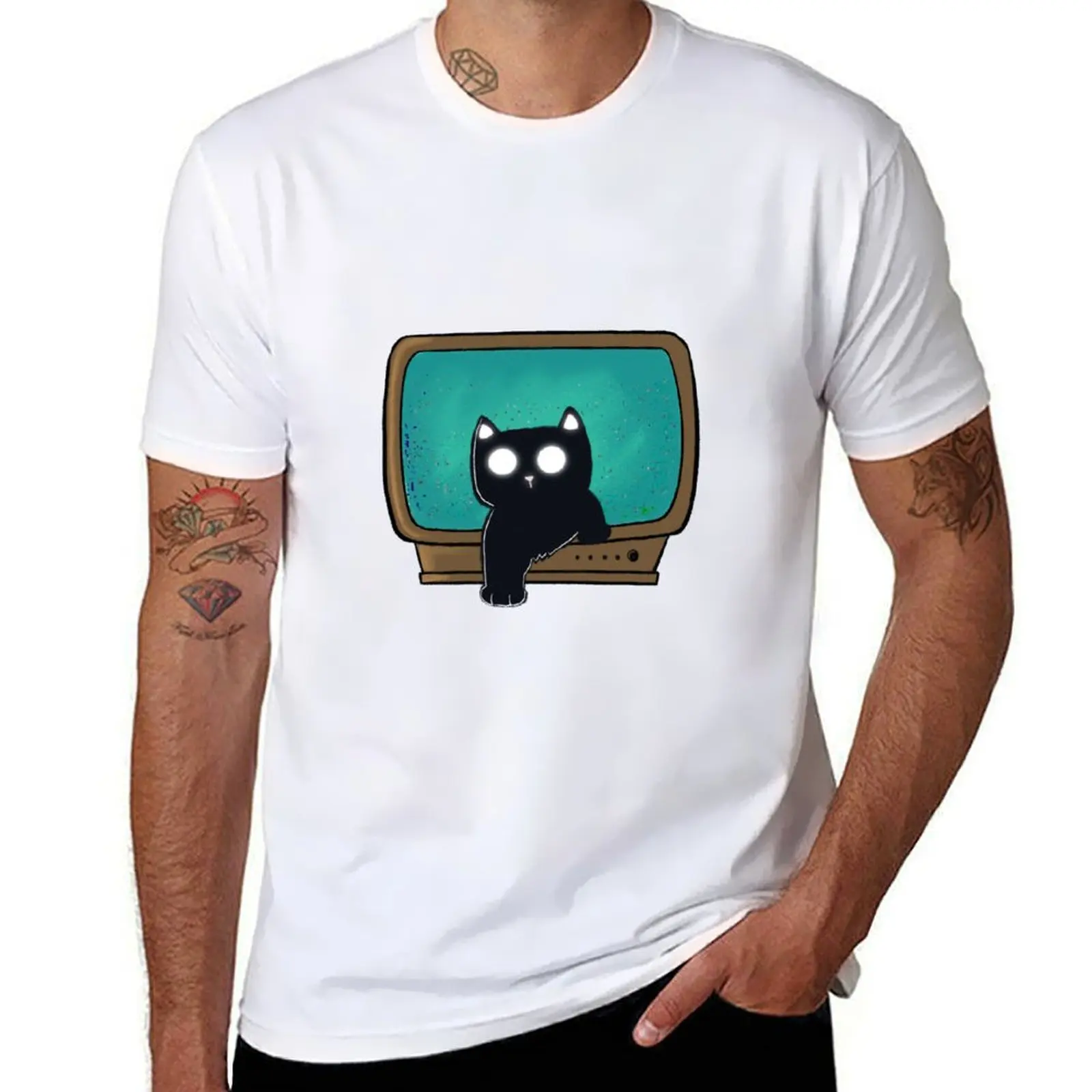 

The ring cat T-Shirt customs animal prinfor boys mens cotton t shirts