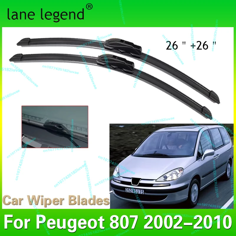 

Car Wiper Blade For Peugeot 807 26"+26" 2002-2010 Auto Windscreen Windshield Wipers Blades Window Wash Fit U Hook Arms