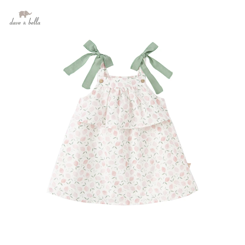 

Dave Bella Girls Sleeveless Dress Elastic Tube Top Dress Cute Floral Casual Summer Beach Lovely Print Girls Dress DB2220885