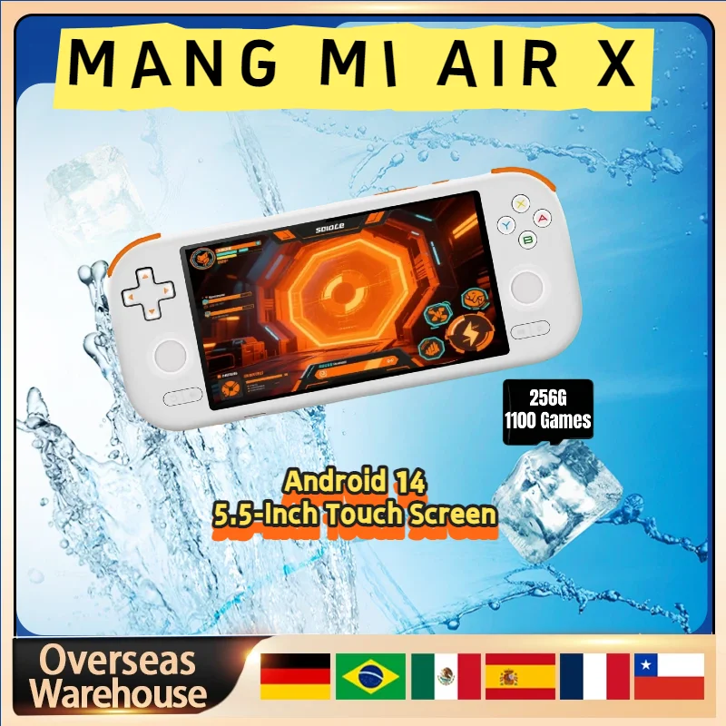 

Портативная игровая консоль MANGMI AIR X Retro с процессором Qualcomm Snapdragon 662, 5.5-дюймовым сенсорным экраном, Android 14, активным охлаждением и вентилятором в подарок от Mangmi