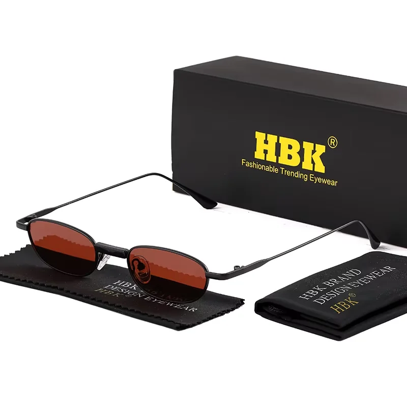 HBK New Retro Polarized Sunglasses Men Small Frame Tac Lenses Punk Sun Glasses Women Fishing Outdoor Party Eyeglasses