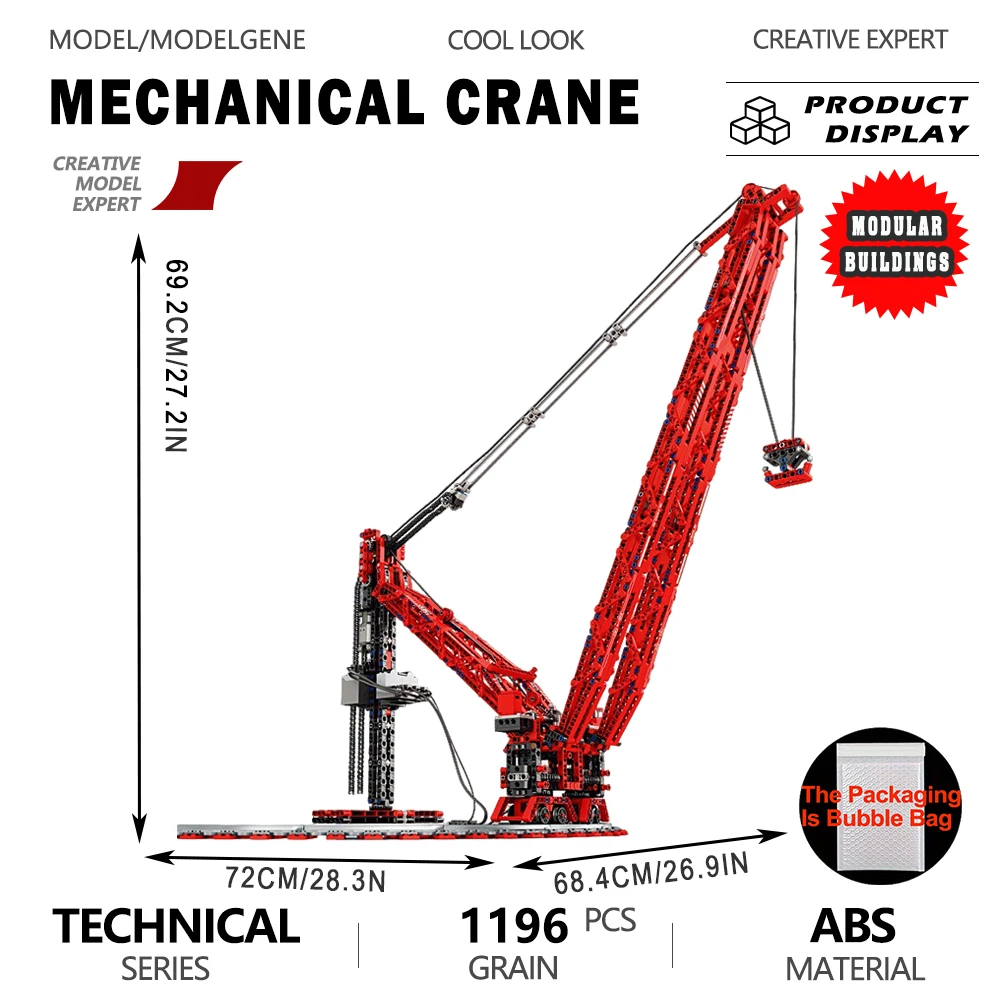 

Large Machinery Model SK6000 Engineering Crane Building Blocks With RC Assembly Set Bricks Toys Christmas Gift For Kid Boys
