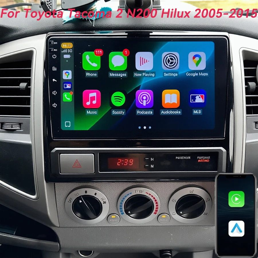 

Автомагнитола Android 16 Carplay Auto для Toyota Tacoma 2 N200 Hilux 2005-2015 с GPS-навигацией, мультимедийным плеером и стереосистемой