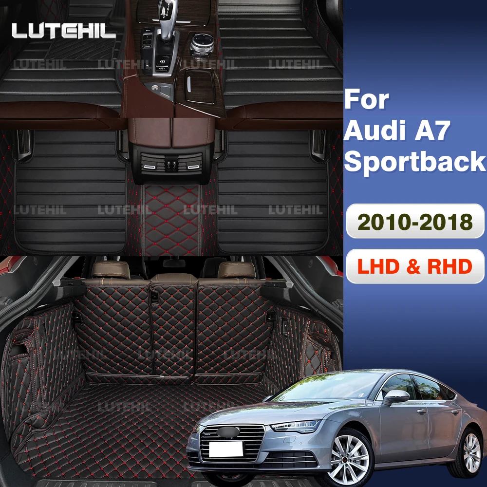 Car Floor Mats For Audi A7 Sportback 2010-2018 17 16 15 Trunk mat Cargo Liner Protection Carpet Custom Floor Liners Accessories