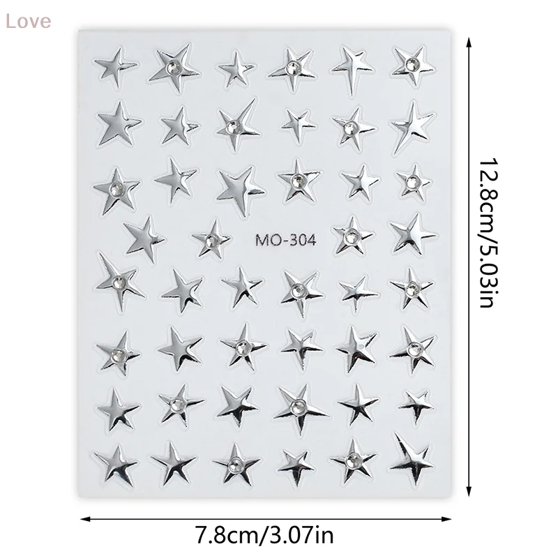 [L&P] 五芒星ネイルステッカー ダイヤモンド付き 不規則な形のネイルステッカー 強化粘着 立体的な個性