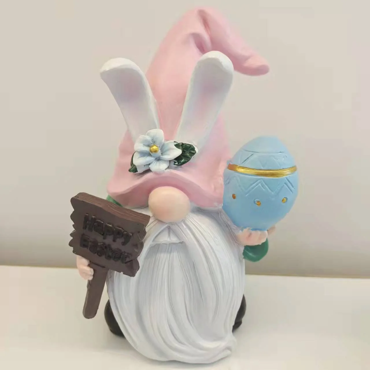 

Easter Bunny Doll Placard Resin Crafts Decoration Home Ornaments Table Decor Pink Cap Gnomes Gifts