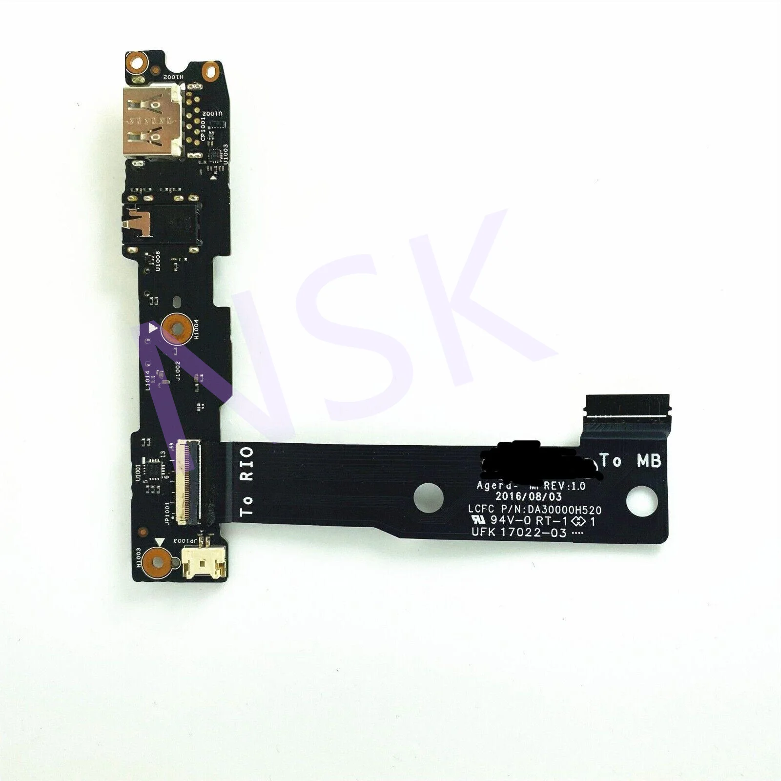 Original NS-A902 da30000h520 für lenovo yoga 910-13ikb 80vf usb audio board w/kabel 100% test ok