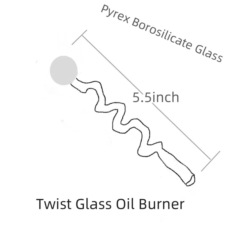 5.5inch/14cm Twist Glass Oil Burner Pipe for Thick Borosilicate Glass Experiment 3/6/12PCS Random color