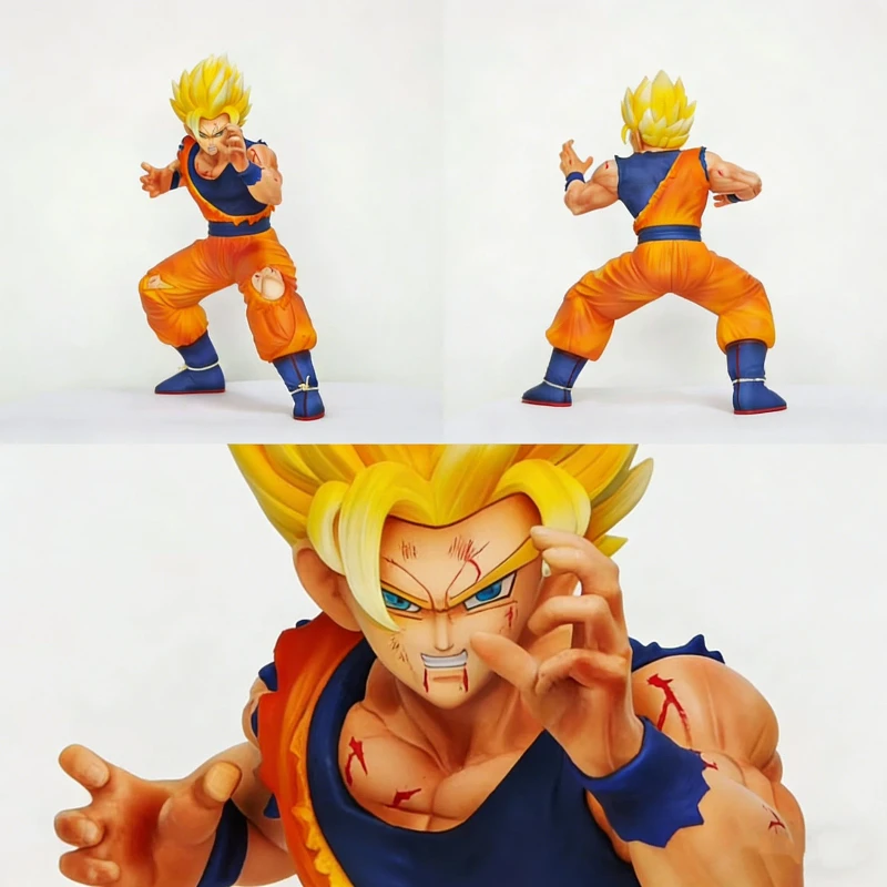 23cm Dragon Ball GK Super Saiyajin 2 Son Goku Startpose Actionfigur Sammel-Anime-Modell Bemalte Statue Ornament Jungen-Geschenk
