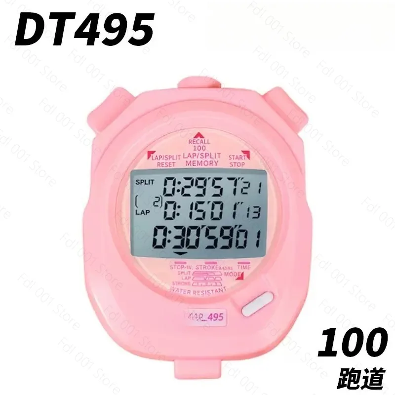 DT495D three rows of 100 memory stopwatch competition special coach referee waterproof