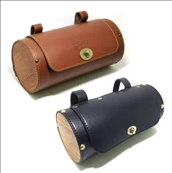 Q398  Bike Retro Tail PU Leather Bag Cycling Pouch Rear Pannier Riding Vintage Saddle Bicycle Accessories
