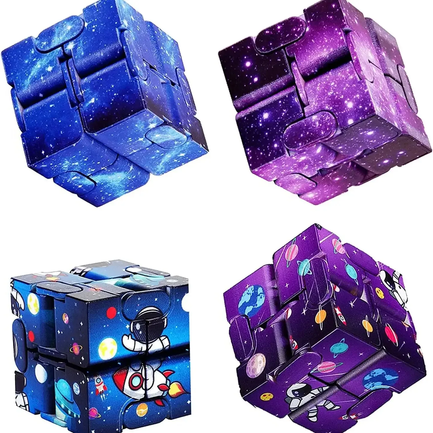Starry Sky Infinite Flip Four-corner Maze Ornament, Multi-sided Rotating Stress Relief Desktop Decor, Novelty Leisure Craft for