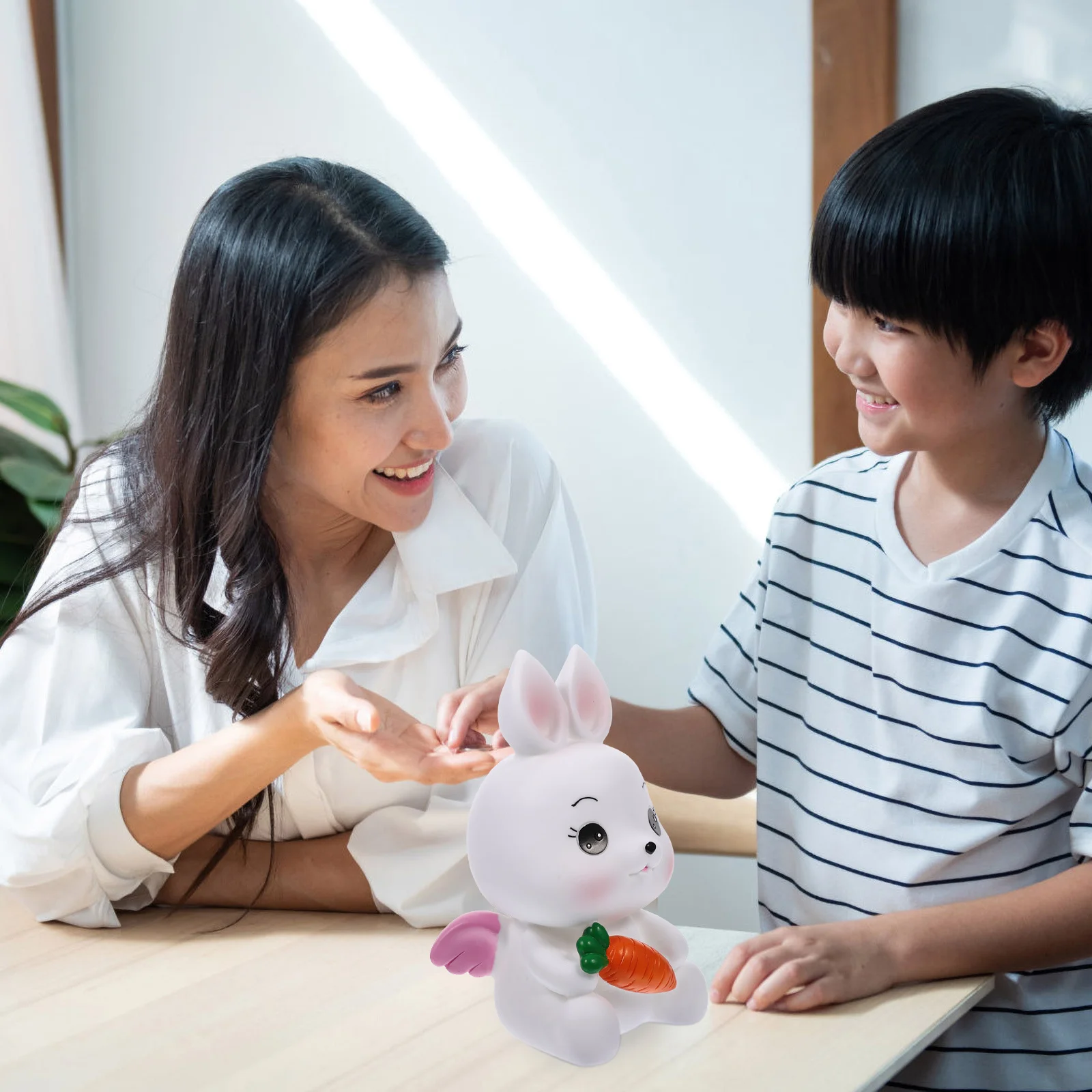 Lovely Bunny Piggy Bank for Girls Kids Coin Bank Money Saving Pot Decorative Rabbit Statue for Room Money Jar Kids Coin Jar