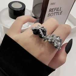 2022 New Fashion Creative Punk Gothic Thorns Love Heart Rings Vintage Open Rings For Women Party Jewelry Engagement Wedding Gift