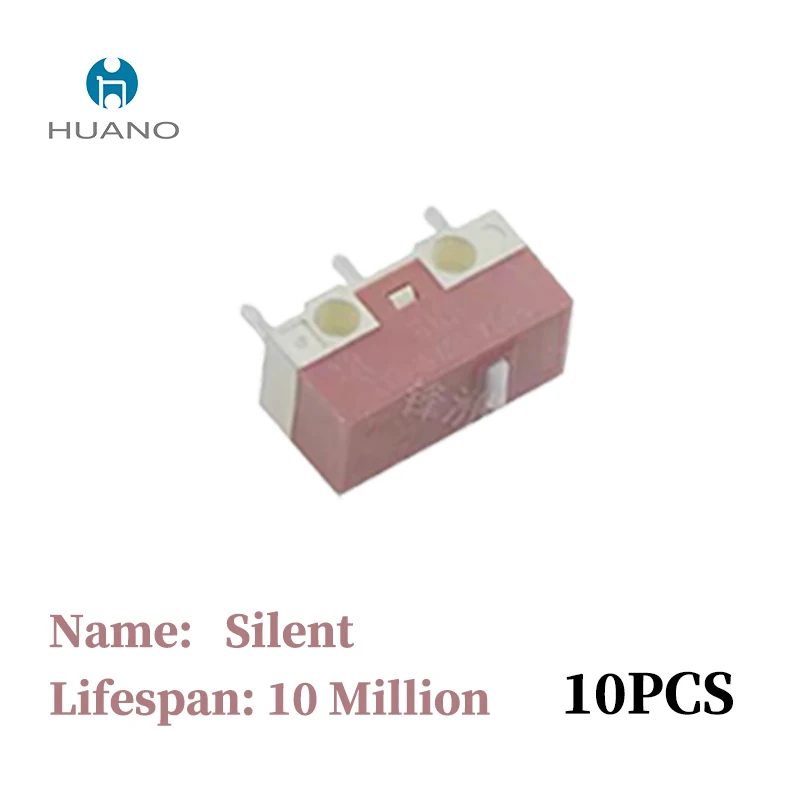 10Pcs HUANO Mouse Micro Switch Button Transparent blue Shell Pink Purple Yellow White Dot 120 Millions Lifetimes Computer Mouse