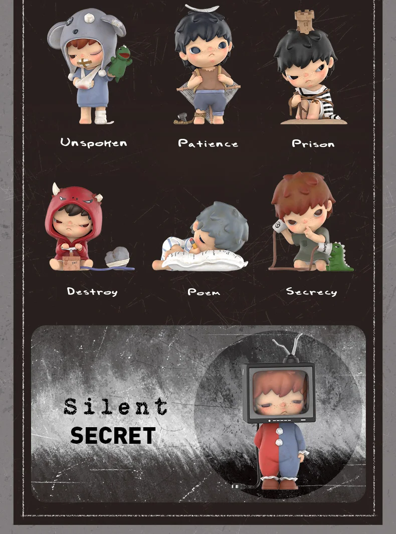 POP MART Hirono Mime Series Blind Box, Cute Action Figure, Mystery