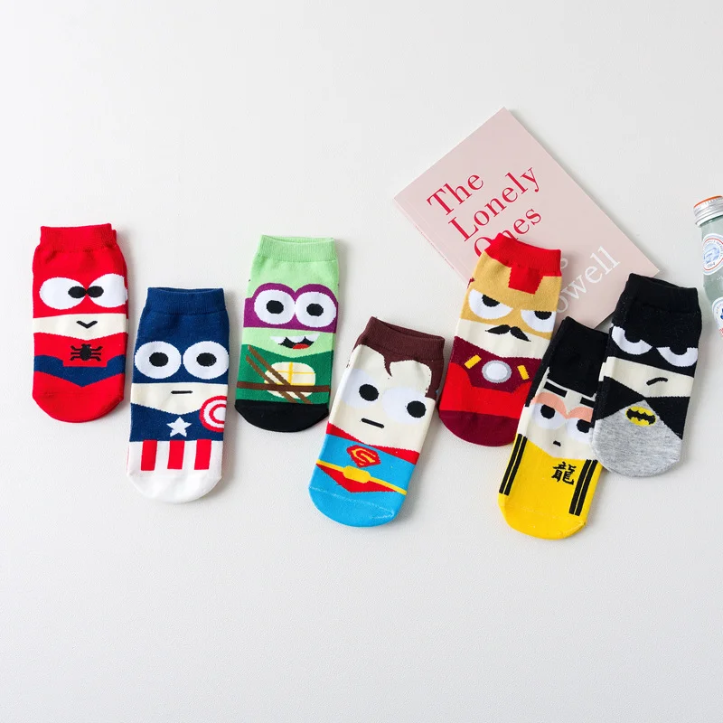 Hot Sale! Women Socks Funny Men Male Harajuku Short Sock Designer Colorful Breathable Anime Cartoon Kawaii Socks 35-42