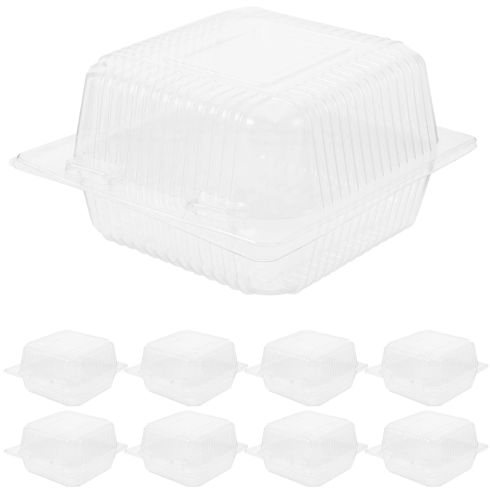 

100Pcs Transparent Clear Cake Boxes Leak-Resistant Dessert Containers for Bakery Packaging Gift Sandwich Wrapping Boxes