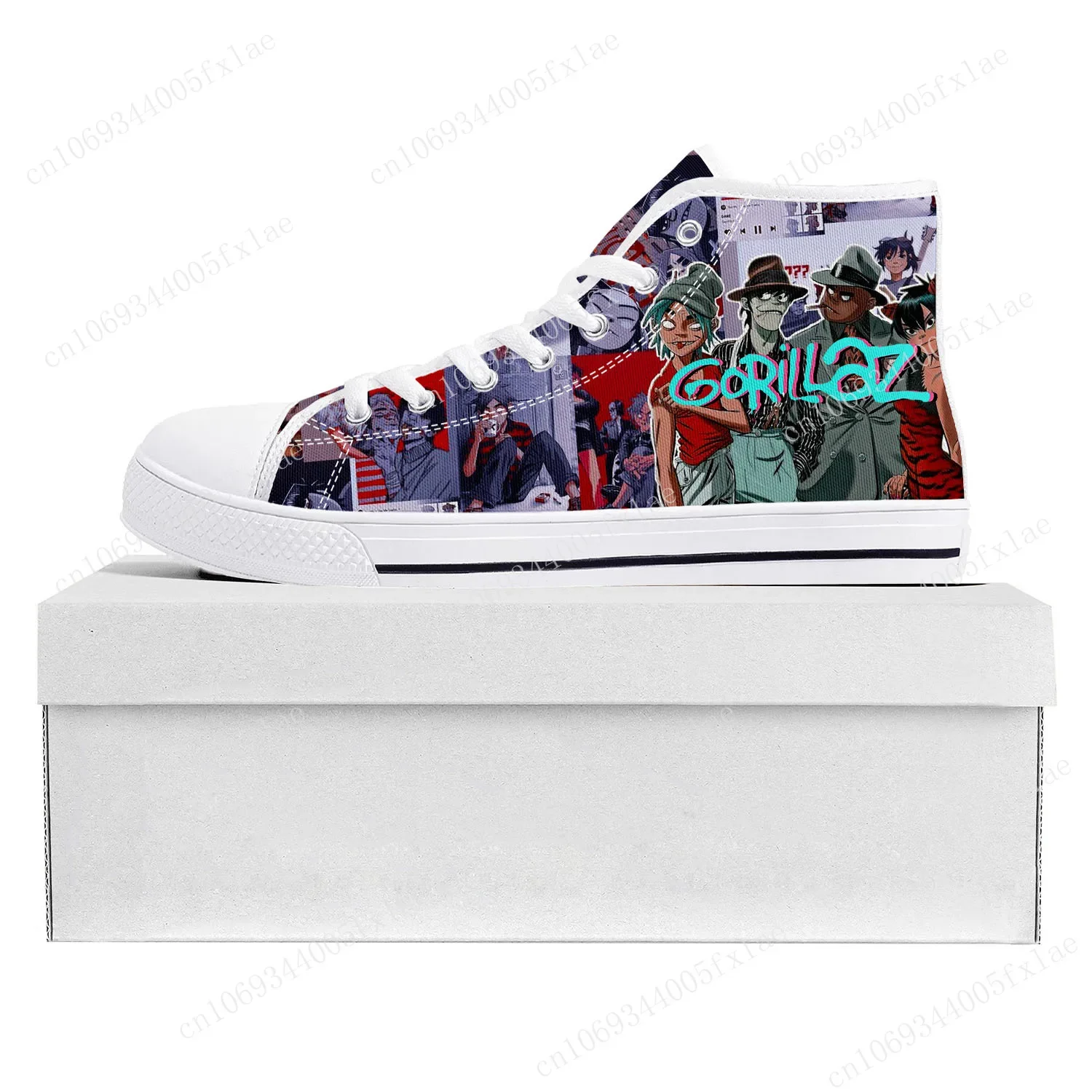 Gorillaz Band High Top hochwertige Turnschuhe Herren Damen Teenager Leinwand maßge schneiderte Sneaker Casual Paar Schuhe benutzer definierte Schuh