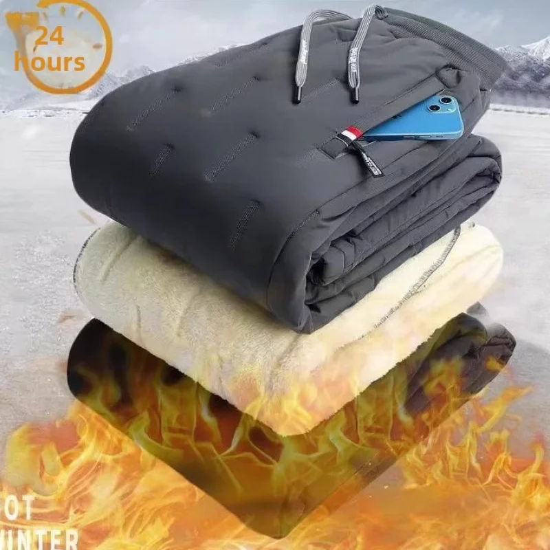 

Winter Men's Bottoms Clothing Autumn Casual Pants for Man Stripe Trousers Men's Sweatpants Black Luxury Y2k Thickened Drawstring