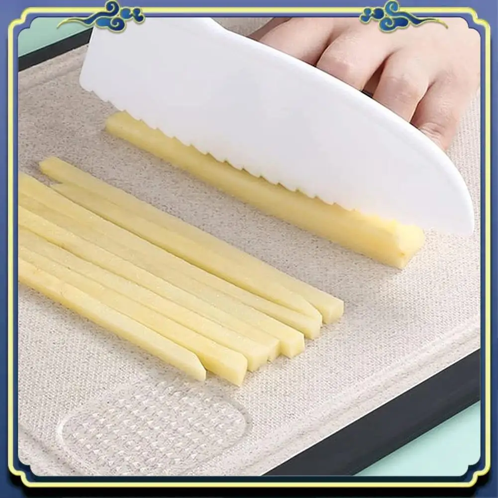 A56P-3Pcs Children Cake Knife Plastic Fruit Knife Kindergarten Vegetable Knife Bread Dessert Knife