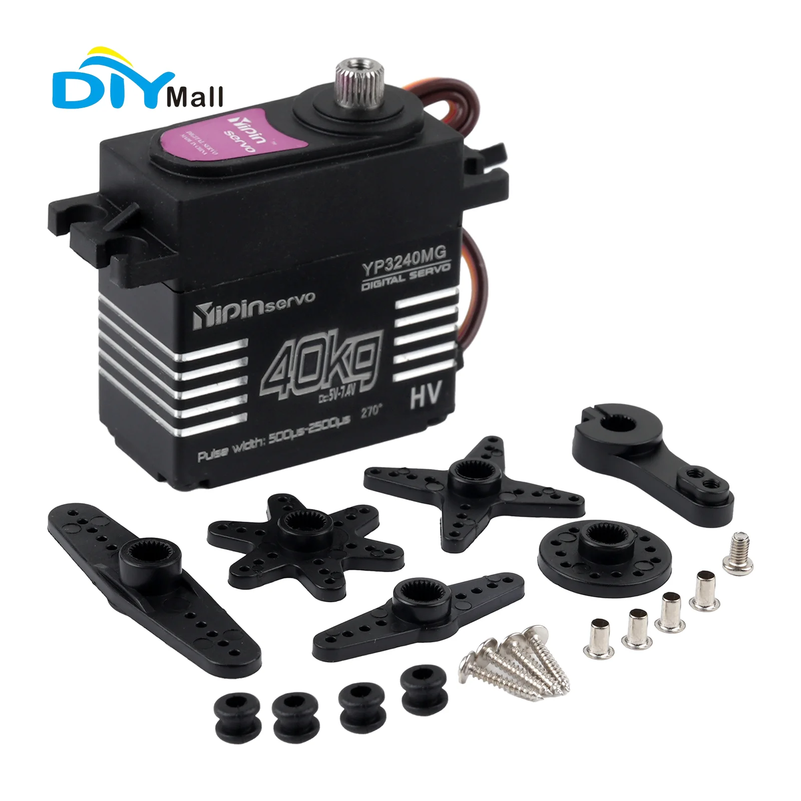 

YP3240MG 40KG High Torque Digital Servo Metal Gear IP67 Waterproof for 1:8 1:10 TRX6 Scx10 RC Crawler Car Robot