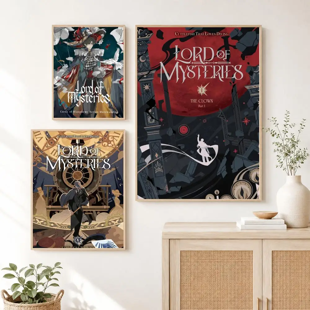 Vintage Classic Anime L-Lord Of M-Mysteries Poster Self Adhesive Wall Art Decor for Bedroom Living Room Office Home Decor Gift