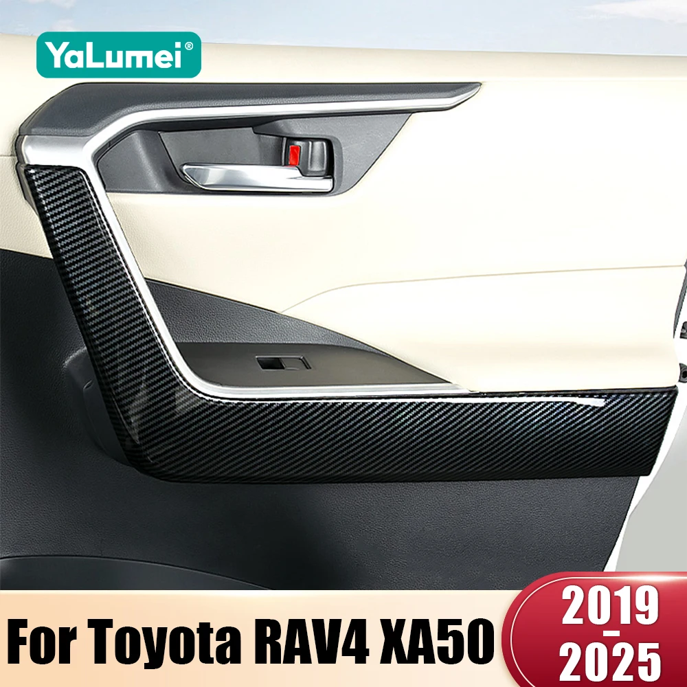

For Toyota RAV4 XA50 2019 2020 2021 2022 2023 2024 2025 Hybrid ABS Car Interior Door Armrest Cover Strip Trim Stickers